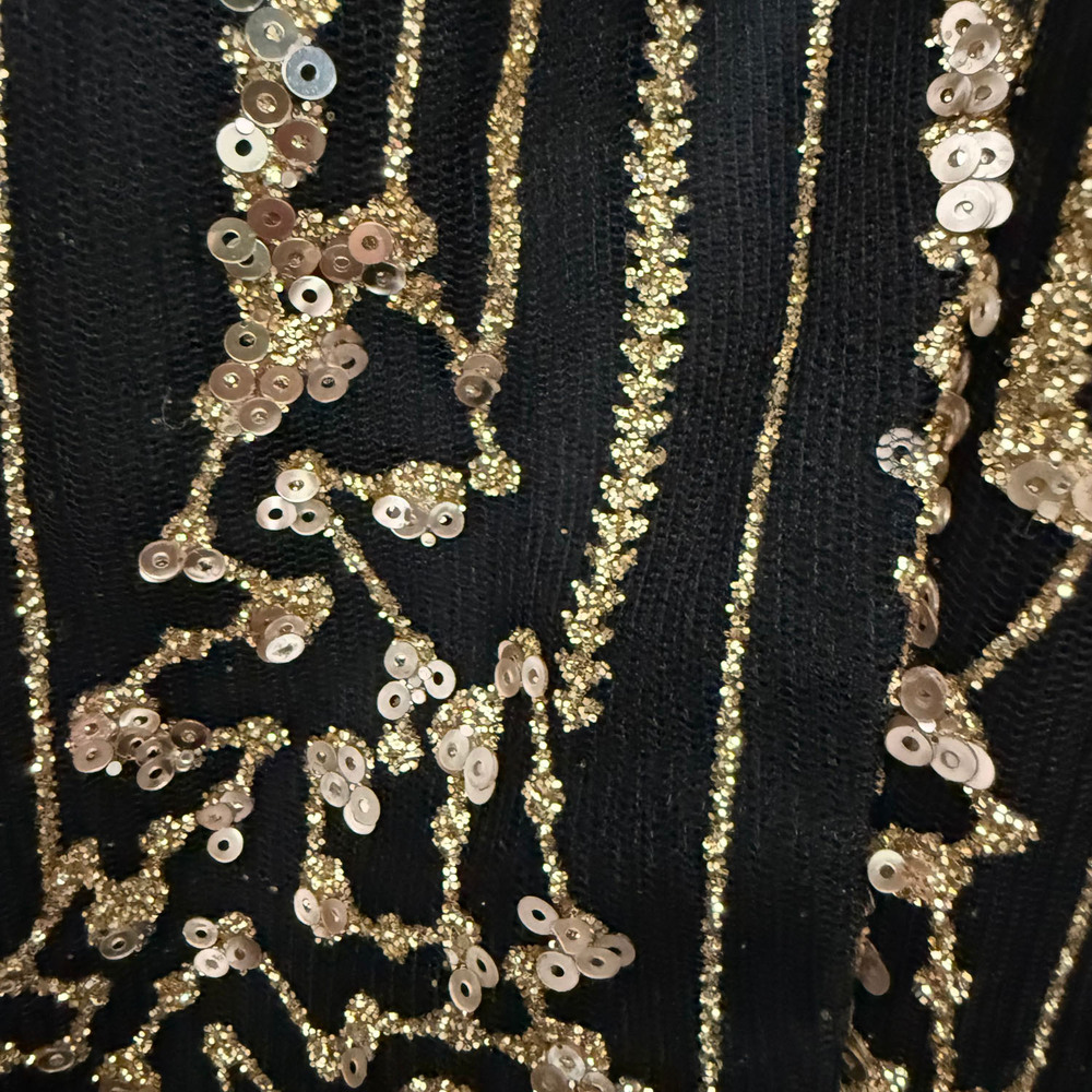 Ever Pretty Black & Gold Sequin Gown - Size L - Picture 4 of 6